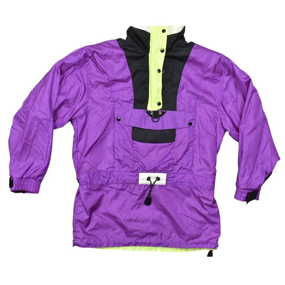 Vintage 90's Mountain Goat Women's Multicolor Anorak Jacket L Bright